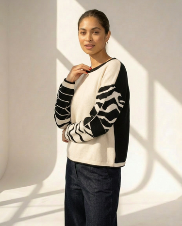 Reversible Jumper - Ecru and Black