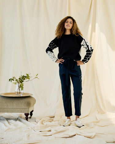 Reversible Jumper - Ecru and Black