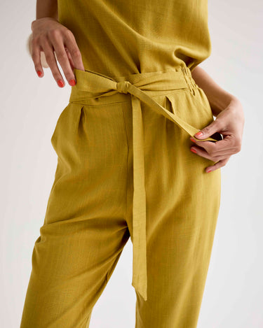 Ashley Pants - Chartreuse Slub