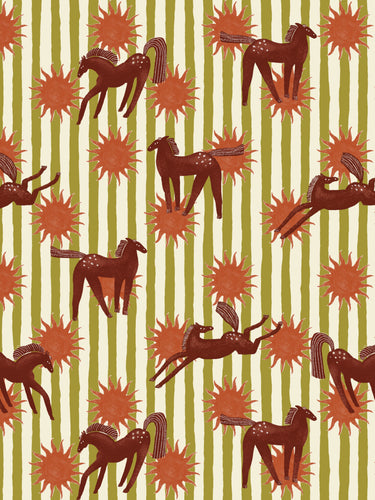 Marble Top - Chartreuse Horses
