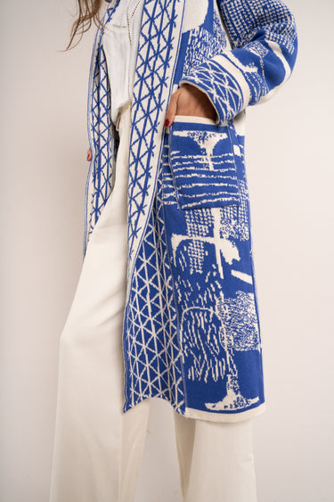 Anni Cardi - Royal & Ecru