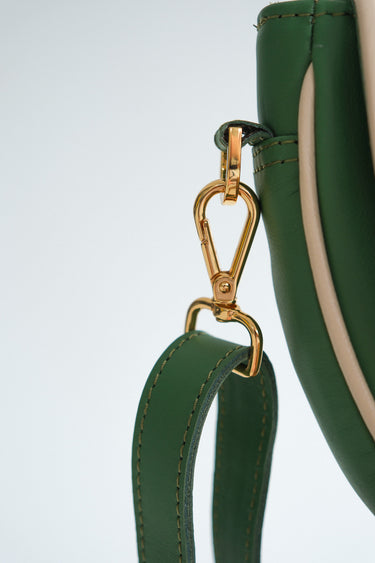 Piped Indaba Clutch — Chicago Green (Beige Piping)