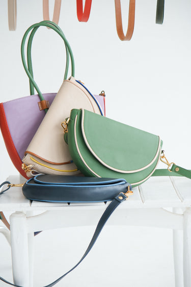 Piped Indaba Clutch — Milk (Multicolour Piping)