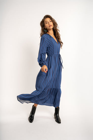 Joan Dress - Blue Stripe