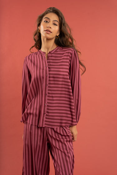 Burgundy Stripe Set