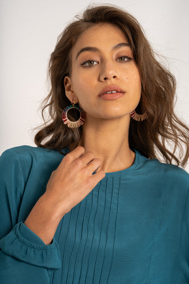 Pintuck Blouse - Teal