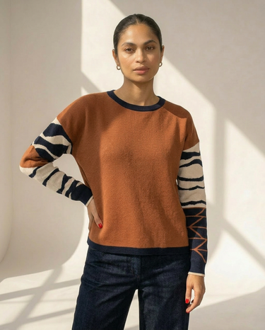 Reversible Jumper - Navy and Toffee