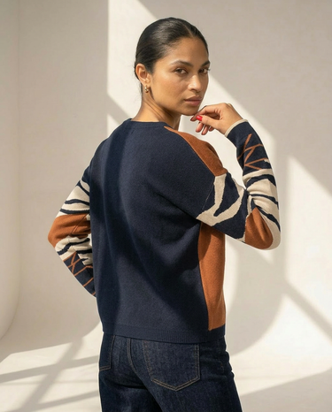 Reversible Jumper - Navy and Toffee