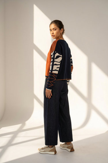 Reversible Jumper - Navy and Toffee