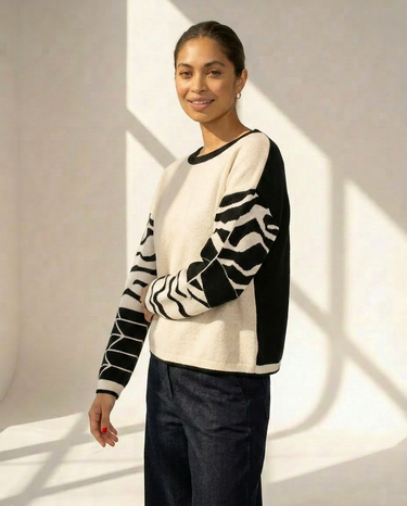 Reversible Jumper - Ecru and Black