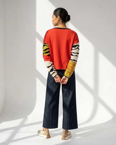 Reversible Jumper - Chartreuse & Tangerine