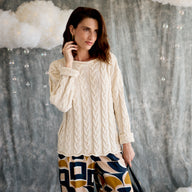 Classic Cable Pullover - Ecru