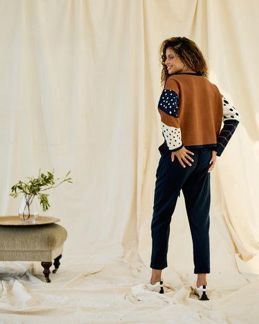 Reversible Jumper- Navy and Toffee