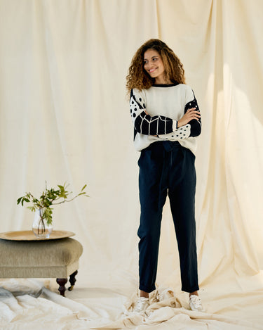 Reversible Jumper - Ecru and Black