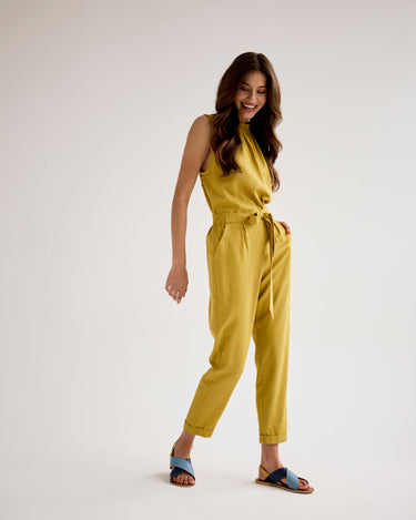 Ashley Pants - Chartreuse Slub