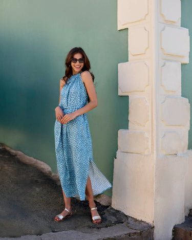 Halter Dress - Blue Stars