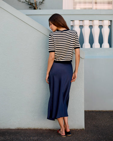 Bias Skirt - Navy