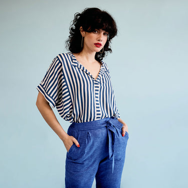 Tunic Tee - Navy Stripe