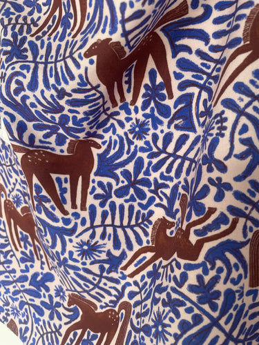 Hanky Dress - Blue Horses