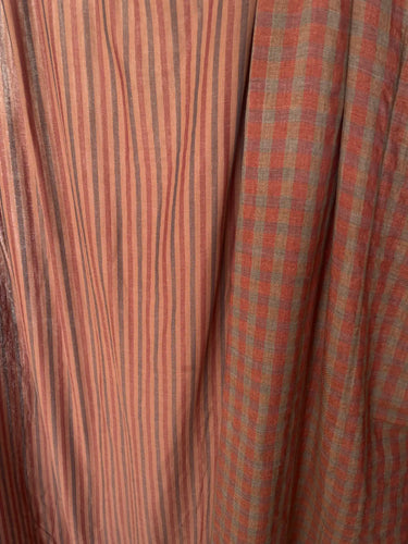 Caroline Dress - Tan Coral Gingham Combo