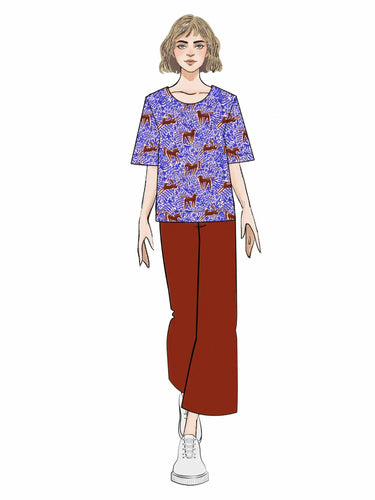 Dragonfly Top - Blue Horses
