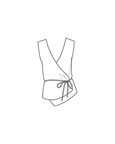 Wrap Gilet - Black Linen